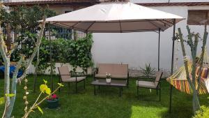 A garden outside Fyllou Apartment Asprovalta