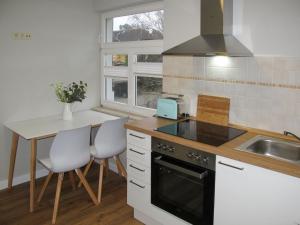 una cucina con lavandino e piano cottura forno superiore di Apartment Villa am Meer by Interhome a Lubmin