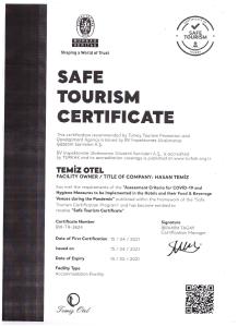 Certifikát, hodnocení, plakát nebo jiný dokument vystavený v ubytování Temiz Hotel