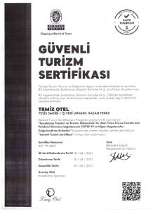 Certifikát, hodnocení, plakát nebo jiný dokument vystavený v ubytování Temiz Hotel