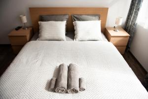 Postel nebo postele na pokoji v ubytování R&J apartmány