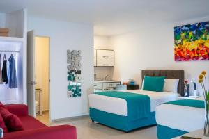 Postel nebo postele na pokoji v ubytování Container Inn Hotel Aeropuerto + 37 fotografií