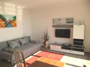 a living room with a couch and a flat screen tv at Apartment Ivy2 in Lovran