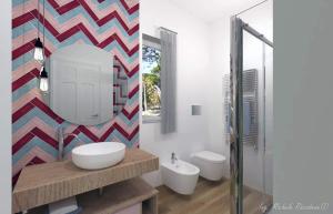 a bathroom with two sinks and a mirror at Appartamento Nonna Lina in Custonaci +78 photos