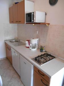 Kuchyňa alebo kuchynka v ubytovaní Studio Apartment in Hvar Town with Terrace, Air Conditioning, Wi-Fi, Dishwasher (4858-3)