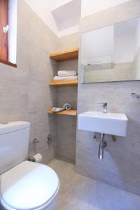 斯卡拉的住宿－ALKYONI，浴室配有白色卫生间和盥洗盆。
