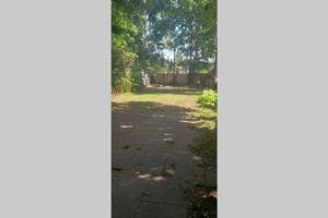 an empty driveway with a yard in the background at Dundurn Dwelling-Charming Century Home in Hamilton