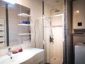 a bathroom with a shower and a sink and a toilet at NICE APPARTEMENT in Amboise