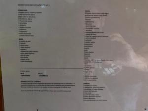 a menu on a wall with a bunch of text at Depto N°4 Temuco Centro in Temuco