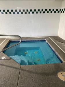 a jacuzzi tub with a hose in a bathroom at Travelodge by Wyndham, Newberg in Newberg