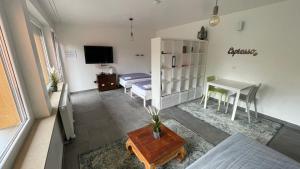 TV a/nebo společenská místnost v ubytování Messeapartment Dutzendteich