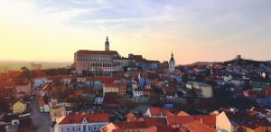Udsigt til Mikulov eller udsigt til byen taget fra lejligheden