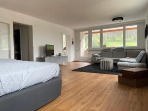 Posezení v ubytování Skyloft Apartment Feldkirch