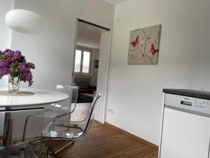 Eldhús eða eldhúskrókur á Skyloft Apartment Feldkirch