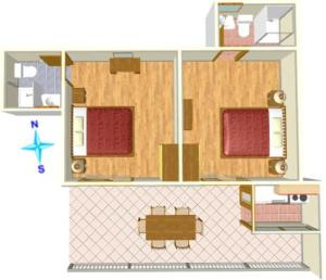 Plan piętra w obiekcie Rooms Raos