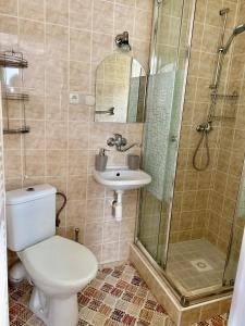 Chalupa Synka في تيرشوفا: حمام مع مرحاض ودش ومغسلة