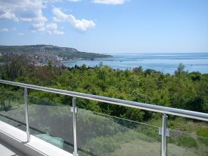 a view of the water from a balcony at Villa Princess Maria in Balchik