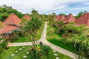 an aerial view of a resort yard with houses at Desaku Bungalows in Canggu
