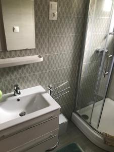 Kúpeľňa v ubytovaní Oleander Apartman + 26 fotografií