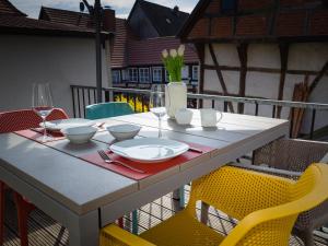 Balkón nebo terasa v ubytování Swebenhus boven - FeWo mit großer Dachterrasse