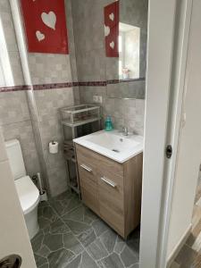 a bathroom with a sink and a toilet at Huelintown in Málaga