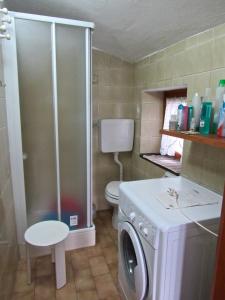 a bathroom with a washing machine and a toilet at Casa Emanuela 1 in Baiardo +13 photos
