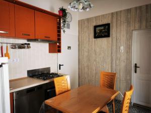 Kuchyň nebo kuchyňský kout v ubytování Lehel Apartman