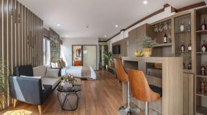 Posezení v ubytování Khai Ngoc Hotel Da Lat City
