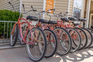 a row of bikes parked next to each other at Canyons Boutique Hotel - A Canyons Collection Property in Kanab