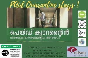 a flyer with a man standing in a building at Orison Residency Hotel in Kunnamkulam