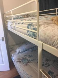 Двухъярусная кровать или двухъярусные кровати в номере Small Modern Comfortable 2 Bedroom Apartment cmyr