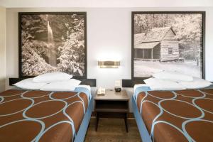 Ένα ή περισσότερα κρεβάτια σε δωμάτιο στο Super 8 by Wyndham Cleveland