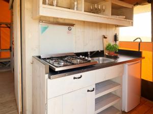 Dutchen Erfgoedpark De Hoop Glamping的厨房或小厨房
