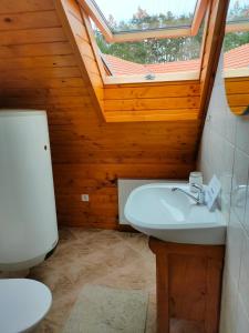 Koupelna v ubytování Jonášův Mlýn + 37 fotografií