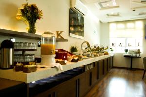 a kitchen with a counter with a blender on it at Kali Escandón Mexico City in Mexico City