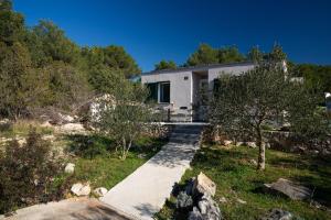 een huis op een heuvel met een pad dat daarheen leidt bij Olive Eden Holiday Home in Milna