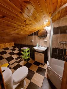 ห้องน้ำของ Karczma Regionalna Młyn -pokoje gościne