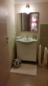 ein Bad mit einem Waschbecken und einem Spiegel in der Unterkunft B&B Aria d'Argento - Bike Tours in Trient