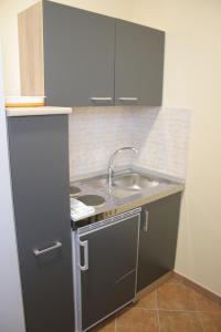 a small kitchen with a sink and a stove at Agriturismo La Pietriccia in Chianciano Terme