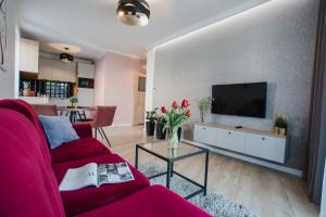 Χώρος καθιστικού στο W&K Apartments White&Grey