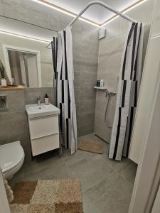 Koupelna v ubytování Buto nuoma Dariaus ir Girėno gatvėje + 9 fotografií