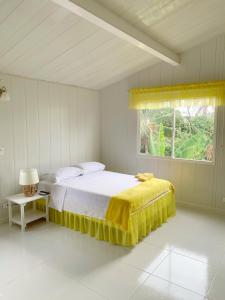 a bedroom with a large bed and a window at Tropical Coral in San Andrés