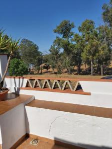 a view from the roof of a house with trees at casa da Aldeia in Mina de São Domingos