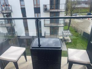 Balkon lub taras w obiekcie Kawka na Grobli