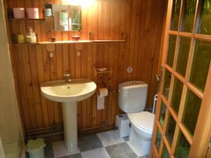 a bathroom with a sink and a toilet at le clermontain in Les Clérimois