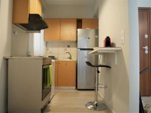 Kuchyňa alebo kuchynka v ubytovaní Porto Plaza City Center Apartment AC/Wifi