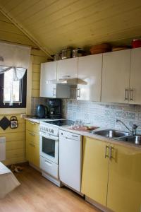 Kuchyň nebo kuchyňský kout v ubytování Cottage Kesäranta
