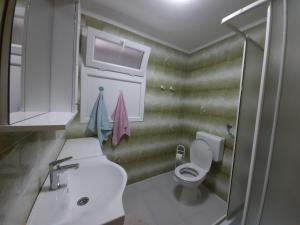 a small bathroom with a toilet and a sink at Apartmani Vera in Bibinje