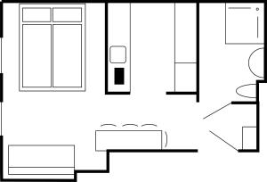 Půdorys ubytování Convenient and Functional Apartment in the Center