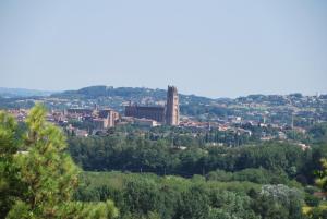 a view of the city from the hill at Chambres d'Hôtes Le Clos Ambels in Ambialet
